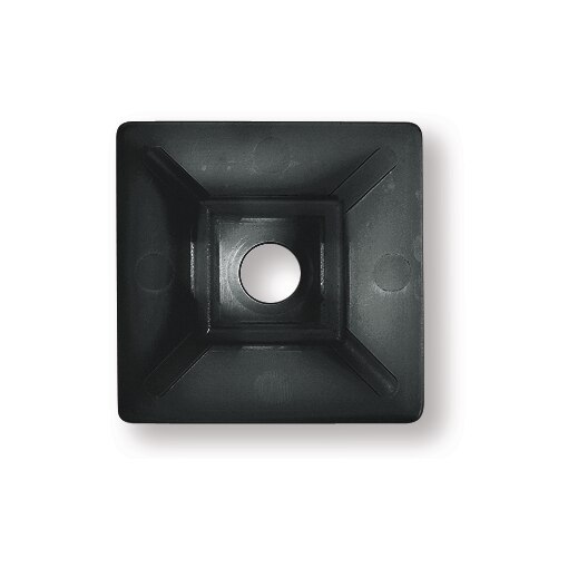Soporte plástico negro para bridas, 28 x 28 mm